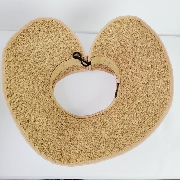 Magid Hats, Sun Hat, 100% Paper, Neutral Shimmer with Big Bow Split Back, Sz Adj - Picture 6 of 6
